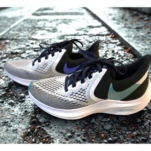 Nike Air Zoom Winflo 6 Womens Running Shoes White Black Sapphire AQ8228-101